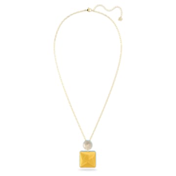 Orbita necklace, Square cut, Multicoloured, Gold-tone plated - Swarovski, 5600513