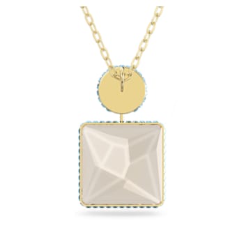 Orbita necklace, Square cut, Yellow, Gold-tone plated - Swarovski, 5600513