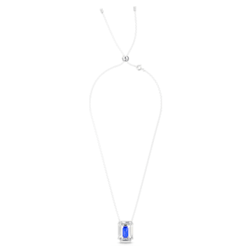 Chroma 链坠, 八角形切割仿水晶, 蓝色, 镀铑 - Swarovski, 5600625