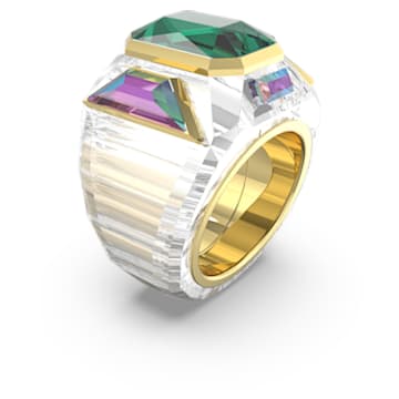 Chroma 个性戒指, 绿色, 镀金色调 - Swarovski, 5600663