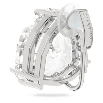 Mesmera 夾式耳環, 單個，三角形切割, 白色, 鍍白金色 - Swarovski, 5600752