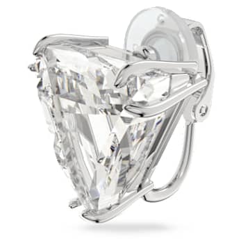 Mesmera 클립 귀걸이, 싱글, 트라이앵글 컷, 화이트, 로듐 플래팅 - Swarovski, 5600753
