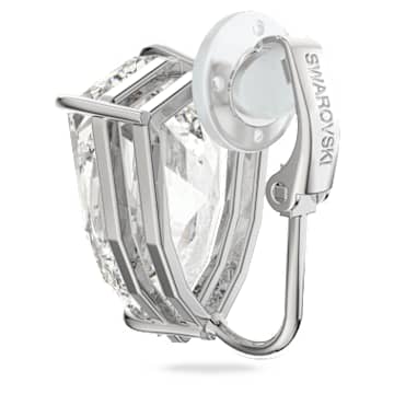 Mesmera 夾式耳環, 單個，三角形明亮式切割, 白色, 鍍白金色 - Swarovski, 5600758