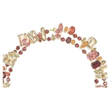 Gema necklace, Mixed cuts, Extra long, Multicoloured, Gold-tone plated - Swarovski, 5600764