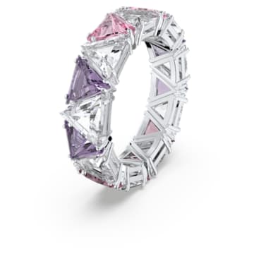 Ortyx cocktail ring, Triangle cut, Purple, Rhodium plated - Swarovski, 5600765