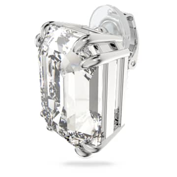 Mesmera 夹式耳环, 单只、八角形切割, 白色, 镀铑 - Swarovski, 5600860