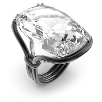 Koktajl prstan Harmonia, Velik kristal, Bel, Prevleka iz mešanih kovin - Swarovski, 5600946