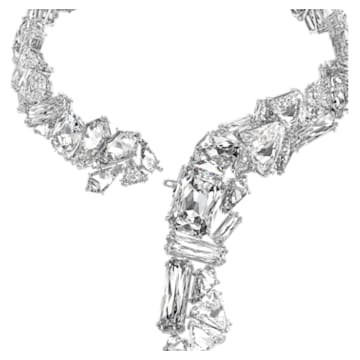 Mesmera Y形项链, 超大仿水晶, 白色, 镀铑 - Swarovski, 5601526