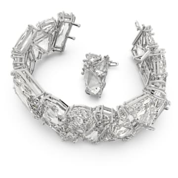 Mesmera bracelet, Oversized crystals, White, Rhodium plated - Swarovski, 5601530