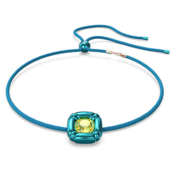 Dulcis necklace, Cushion cut, Blue - Swarovski, 5601586