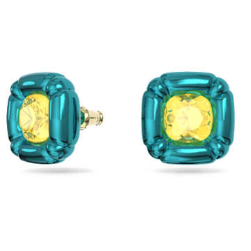 Dulcis 스터드 이어링, 쿠션 컷, 블루 - Swarovski, 5601588