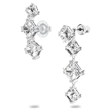 Ozdoba ucha Millenia, Sada (2), Asymetrický design, Bílá, Pokoveno rhodiem - Swarovski, 5602782