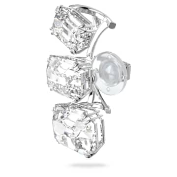 Cercei ear cuff Millenia, Fără pereche, Cristale în gradație, Alb, Placat cu rodiu - Swarovski, 5602783