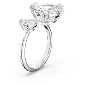 Millenia open ring, Trilliant cut crystals, White, Rhodium plated - Swarovski, 5602847