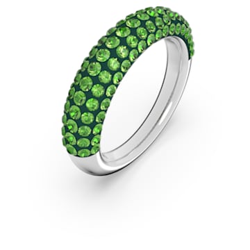 Tigris 戒指, 綠色, 鍍白金色 - Swarovski, 5605012