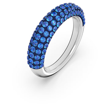 Tigris 戒指, 藍色, 鍍白金色 - Swarovski, 5605017