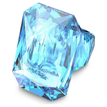 Lucent cocktail ring, Oversized crystal, Octagon cut, Blue - Swarovski, 5607354