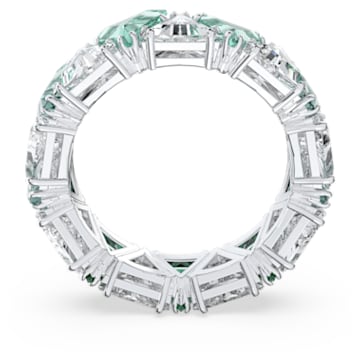 Ortyx cocktail ring, Triangle cut, Green, Rhodium plated - Swarovski, 5608530