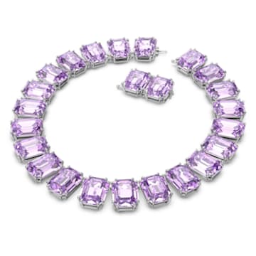 Collar Millenia, Cristales de gran tamaño, Talla octogonal, Morado, Baño de rodio - Swarovski, 5609701