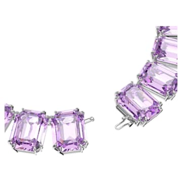 Millenia necklace, Octagon cut, Purple, Rhodium plated - Swarovski, 5609701