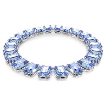 Collar Millenia, Cristales de gran tamaño, Talla octogonal, Azul, Baño de rodio - Swarovski, 5609703