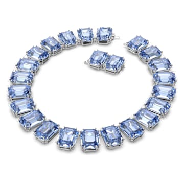 Collier Millenia, Cristaux oversize, Taille octogonale, Bleu, Métal rhodié - Swarovski, 5609703