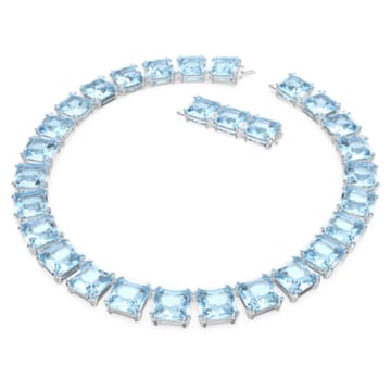 Millenia 项链, 方形切割, 蓝色, 镀铑 - Swarovski, 5609704