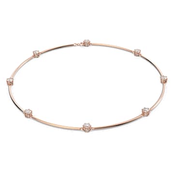 Constella 项链, 圆形切割, 白色, 镀玫瑰金色调 - Swarovski, 5609710