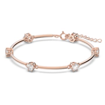 Constella bracelet, Round cut, White, Rose gold-tone plated - Swarovski, 5609711