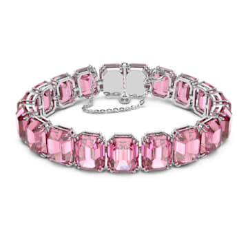 Millenia 手链, 八角形切割仿水晶, 粉红色, 镀铑 - Swarovski, 5610363