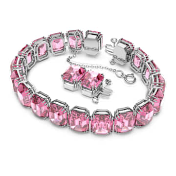 Brățară Millenia, Tăietură octogonală, Roz, Placat cu rodiu - Swarovski, 5610363