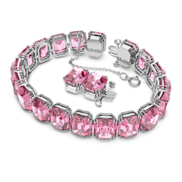 Millenia 手链, 八角形切割, 粉红色, 镀铑 - Swarovski, 5610363