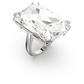 Mesmera cocktail ring, Oversized crystal, White, Rhodium plated - Swarovski, 5610368