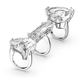 Mesmera cocktail ring, Set (3), Mixed cuts, White, Rhodium plated - Swarovski, 5610384