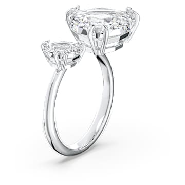 Millenia open ring, Trilliant cut, White, Rhodium plated - Swarovski, 5610391