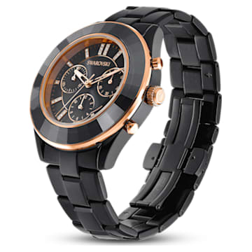 Octea Lux Sport óra, Svájci gyártmány, Fémszíj, Fekete, Fekete felület - Swarovski, 5610472