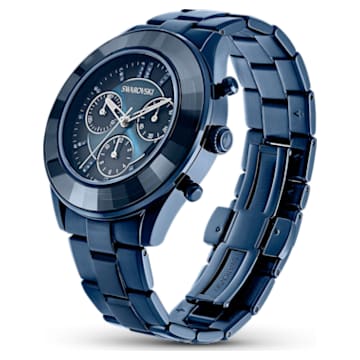 Octea Lux Sport horloge, Swiss Made, Metalen armband, Blauw, Blauwe afwerking - Swarovski, 5610475