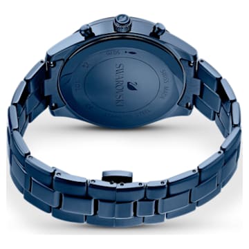 Octea Lux Sport horloge, Swiss Made, Metalen armband, Blauw, Blauwe afwerking - Swarovski, 5610475