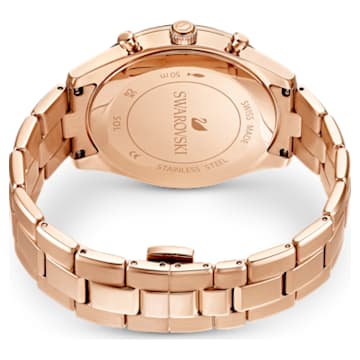 Octea Lux Sport 手錶, 瑞士製造, 金屬手鏈, 黑, 玫瑰金色潤飾 - Swarovski, 5610478