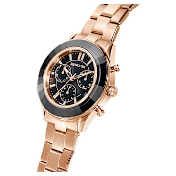 Reloj Octea Lux Sport, Fabricado en Suiza, Brazalete de metal, Negro, Acabado tono oro rosa - Swarovski, 5610478