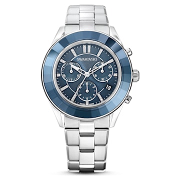 Octea Lux Sport horloge, Swiss Made, Metalen armband, Blauw, Roestvrij staal - Swarovski, 5610481