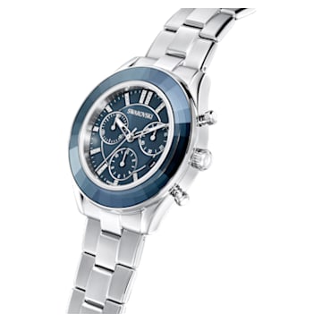 Ρολόι Octea Lux Sport, Eλβετικής κατασκευής, Μεταλλικό μπρασελέ, Μπλε, Ανοξείδωτο ατσάλι - Swarovski, 5610481