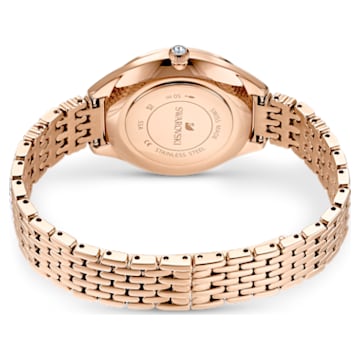 Attract watch, Swiss Made, Metal bracelet, White, Rose gold-tone finish - Swarovski, 5610487