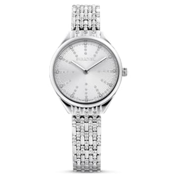 Ceas Attract, Fabricat în Elveția, Pavé, Brățară de metal, Nuanță argintie, Oțel inoxidabil - Swarovski, 5610490