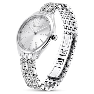 Attract horloge, Swiss Made, Pavé, Metalen armband, Zilverkleurig, Roestvrij staal - Swarovski, 5610490