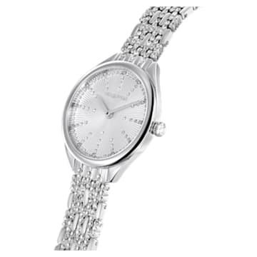 Ceas Attract, Fabricat în Elveția, Pavé, Brățară de metal, Nuanță argintie, Oțel inoxidabil - Swarovski, 5610490