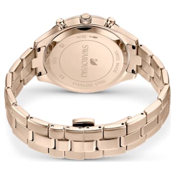 Octea Lux Sport watch, Metal bracelet, White, Champagne gold-tone finish - Swarovski, 5610517