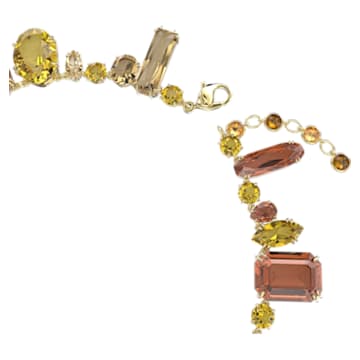 Gema necklace, Mixed cuts, Multicolored, Gold-tone plated - Swarovski, 5610988