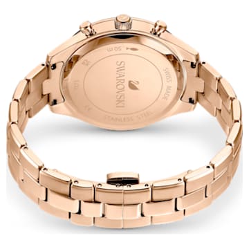 Octea Lux Sport horloge, Metalen armband, Wit, Roségoudkleurige afwerking - Swarovski, 5612194