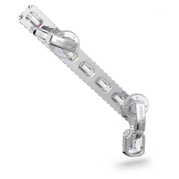 Cercei ear cuff Millenia, Unic, Tăietură octogonală, Alb, Placat cu rodiu - Swarovski, 5612670